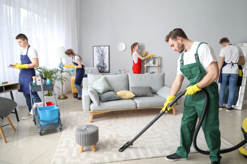 Sparkle maid cleaning in action